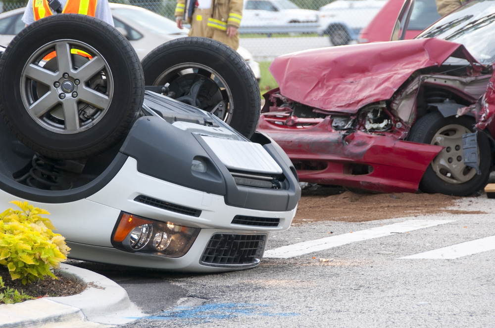 2 cars that were involved in an accident