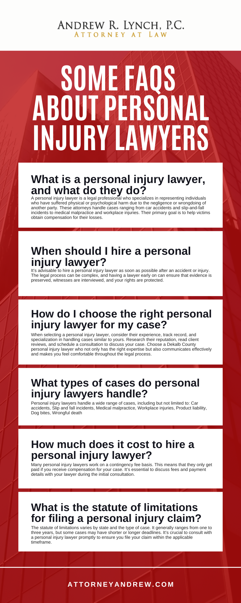 Some FAQs About Personal Injury Lawyers Infographic