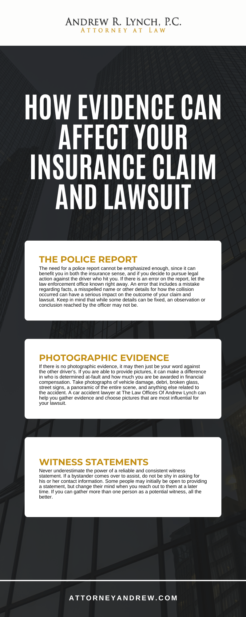 How Evidence Can Affect Your Insurance Claim and Lawsuit infographic