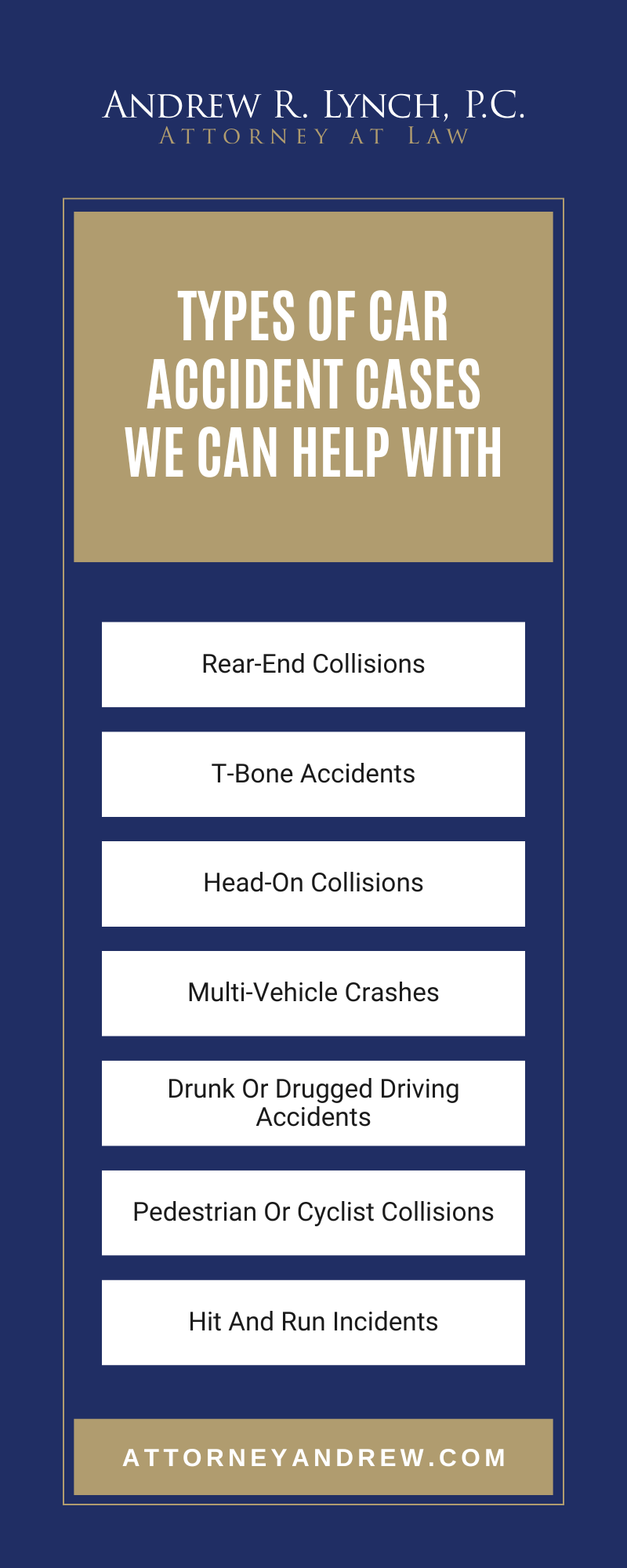 Types Of Car Accident Cases We Can Help With Infographic